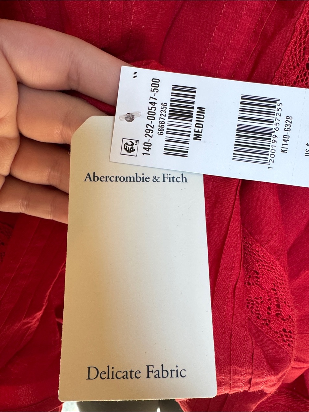 Abercrombie & Fitch Red Lace Trim Tank Top - Picture 3 of 5